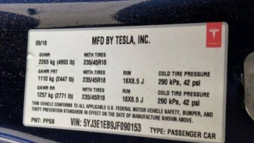 2018 Tesla Model 3 5YJ3E1EB9JF090153