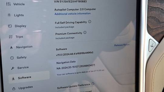 2017 Tesla Model S 5YJSA1E2XHF190683