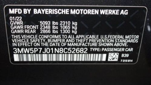 2022 BMW 3 Series 3MW5P7J01N8C52682