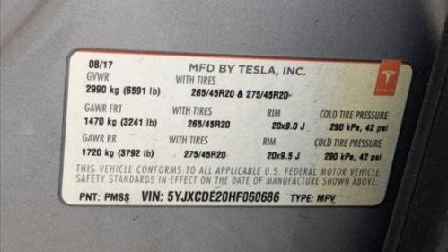 2017 Tesla Model X 5YJXCDE20HF060686