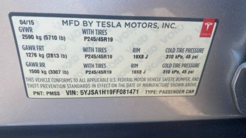 2015 Tesla Model S 5YJSA1H19FF081471