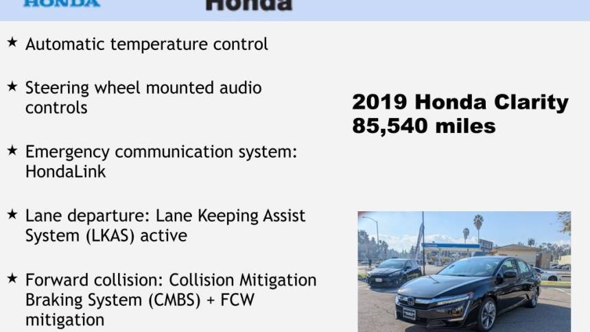 2019 Honda Clarity JHMZC5F18KC001621