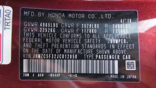 2018 Honda Clarity JHMZC5F32JC012050