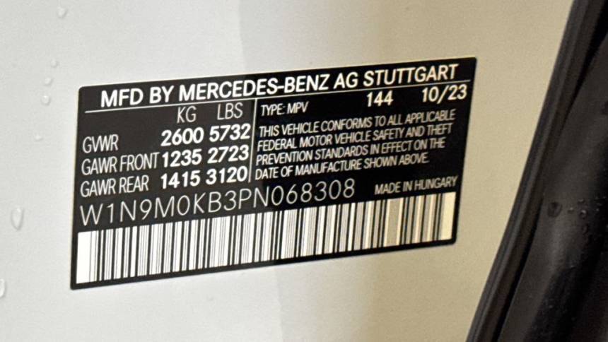 2023 Mercedes EQB W1N9M0KB3PN068308