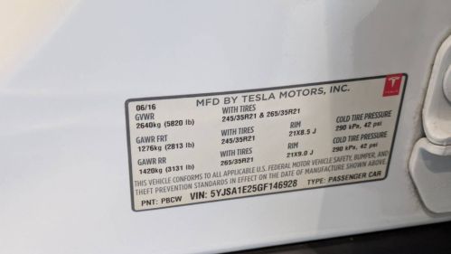 2016 Tesla Model S 5YJSA1E25GF146928