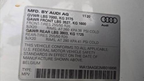 2021 Audi e-tron WA13AAGE2MB016898