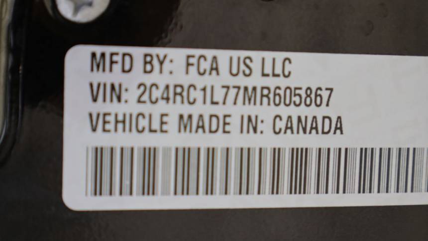 2021 Chrysler Pacifica 2C4RC1L77MR605867