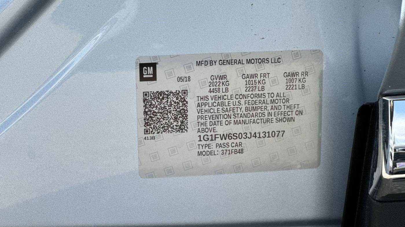 2018 Chevrolet Bolt 1G1FW6S03J4131077