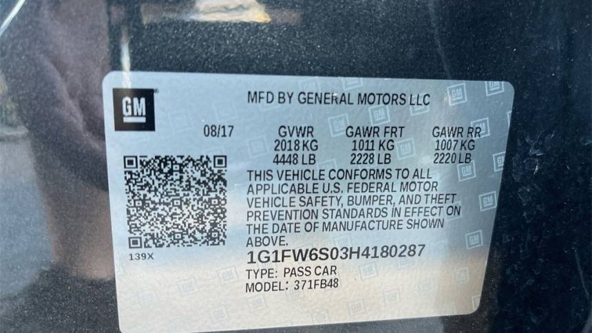 2017 Chevrolet Bolt 1G1FW6S03H4180287