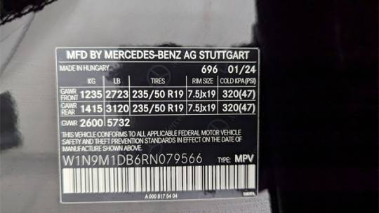 2024 Mercedes EQB W1N9M1DB6RN079566