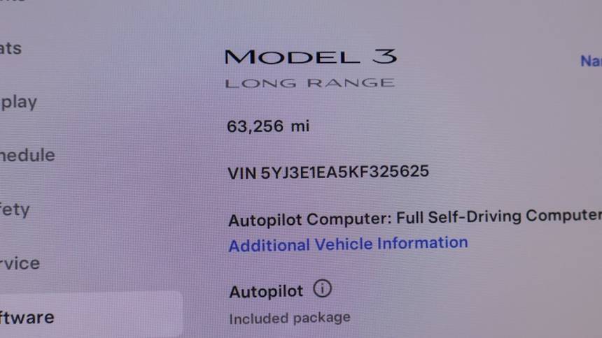 2019 Tesla Model 3 5YJ3E1EA5KF325625