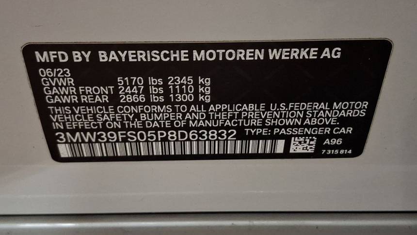 2023 BMW 3 Series 3MW39FS05P8D63832