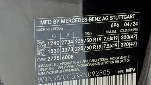 2024 Mercedes EQB W1N9M0CB3RN092805