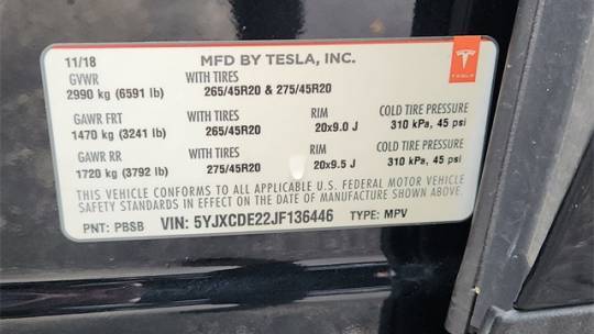 2018 Tesla Model X 5YJXCDE22JF136446