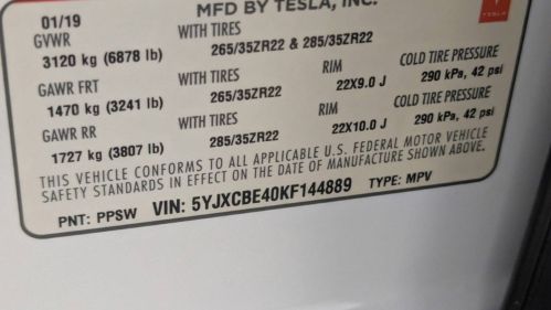 2019 Tesla Model X 5YJXCBE40KF144889