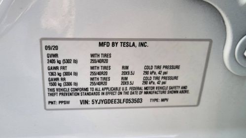 2020 Tesla Model Y 5YJYGDEE3LF053503