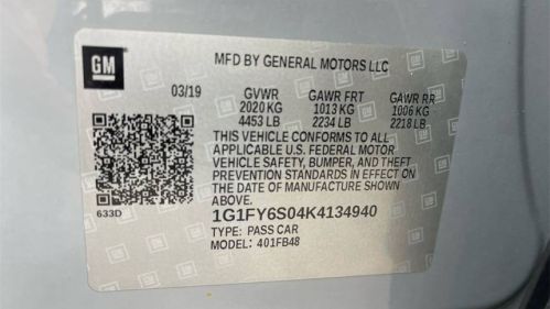 2019 Chevrolet Bolt 1G1FY6S04K4134940