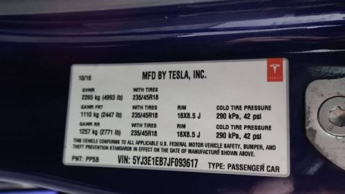 2018 Tesla Model 3 5YJ3E1EB7JF093617