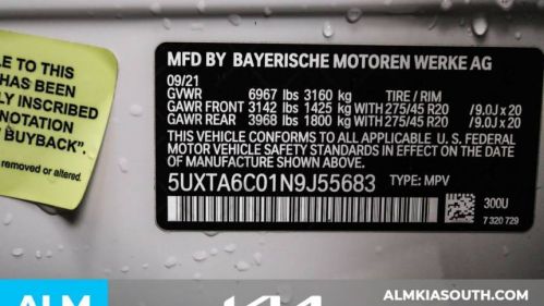 2022 BMW X5 5UXTA6C01N9J55683