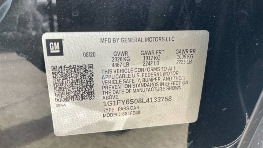 2020 Chevrolet Bolt 1G1FY6S08L4133758