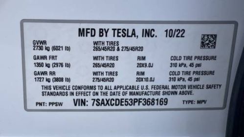 2023 Tesla Model X 7SAXCDE53PF368169