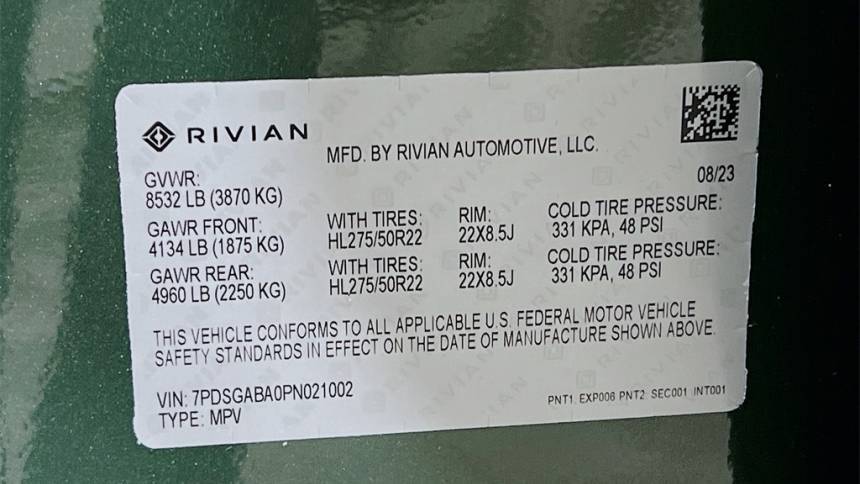 2023 Rivian R1S 7PDSGABA0PN021002