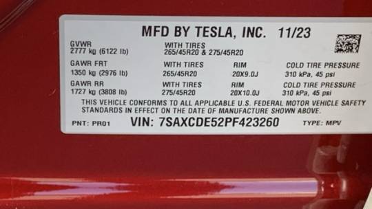 2023 Tesla Model X 7SAXCDE52PF423260