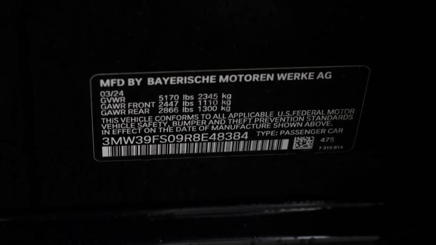 2024 BMW 3 Series 3MW39FS09R8E48384