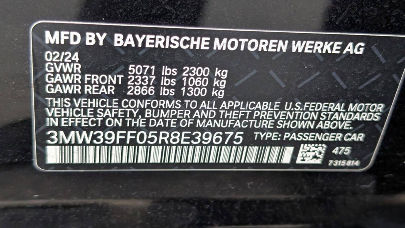 2024 BMW 3 Series 3MW39FF05R8E39675