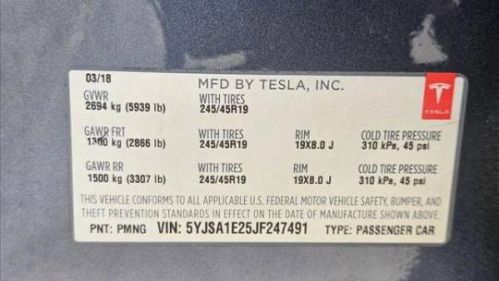 2018 Tesla Model S 5YJSA1E25JF247491