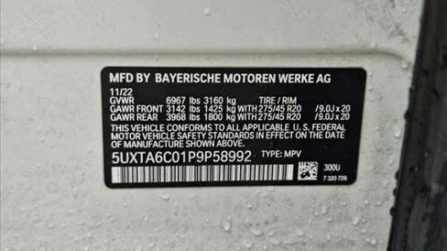 2023 BMW X5 5UXTA6C01P9P58992