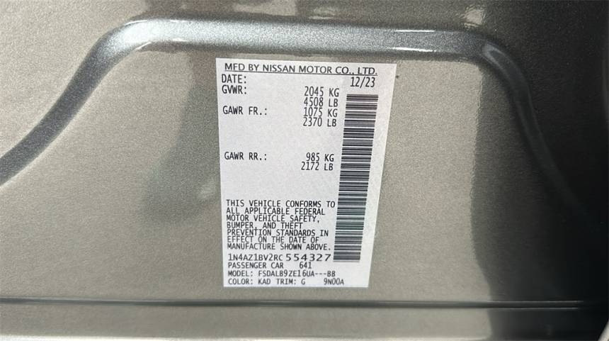 2024 Nissan LEAF 1N4AZ1BV2RC554327