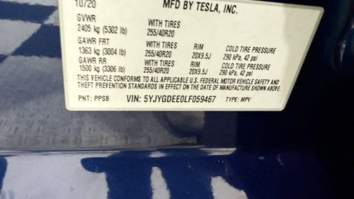 2020 Tesla Model Y 5YJYGDEE0LF059467