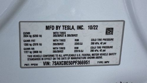 2023 Tesla Model X 7SAXCBE50PF366951