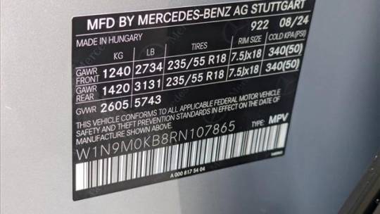 2024 Mercedes EQB W1N9M0KB8RN107865