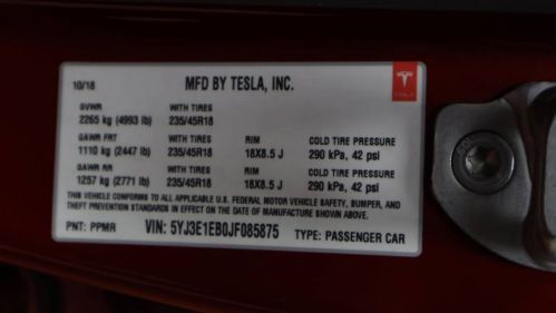 2018 Tesla Model 3 5YJ3E1EB0JF085875