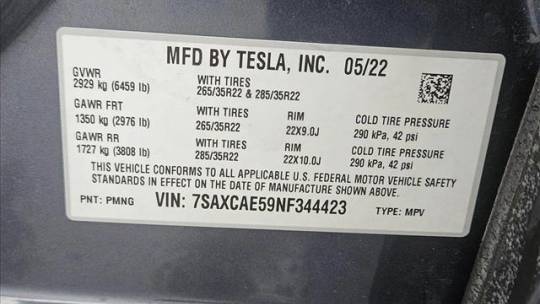 2022 Tesla Model X 7SAXCAE59NF344423