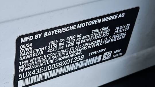 2025 BMW X5 5UX43EU00S9X01358