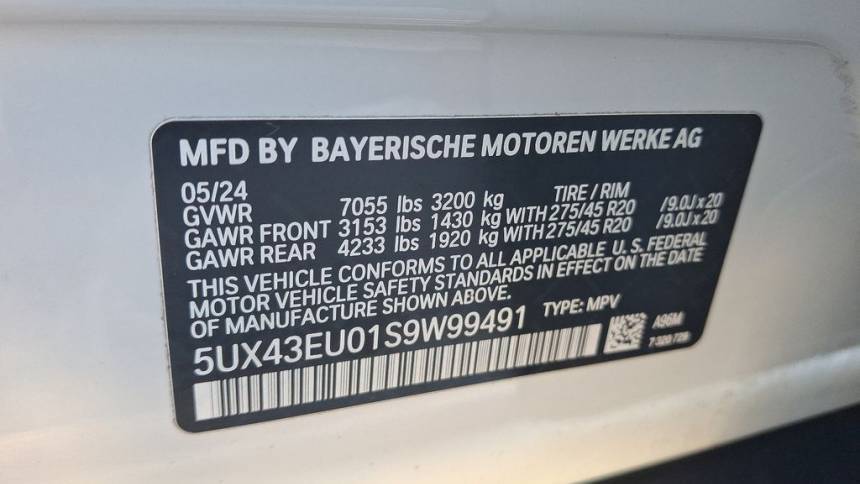 2025 BMW X5 5UX43EU01S9W99491